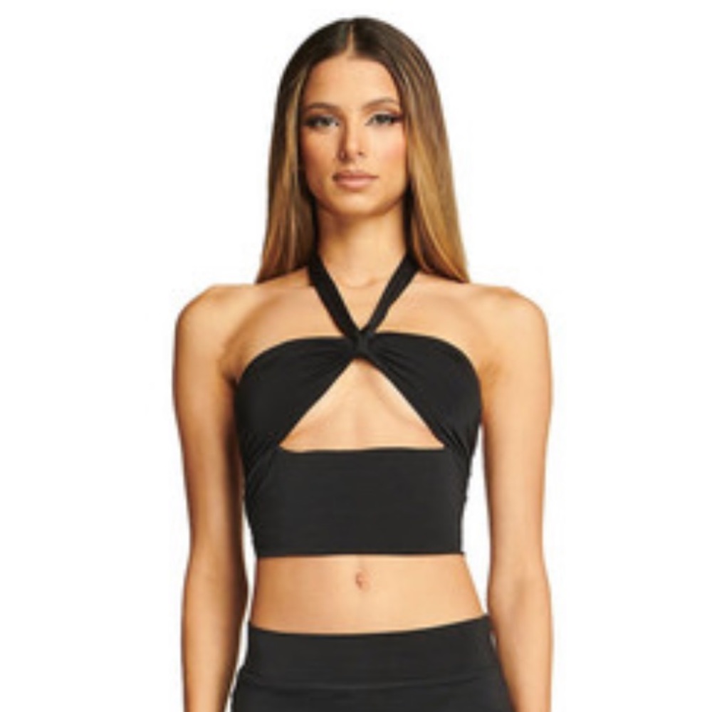 I.AM.GIA. Isabella halter top black